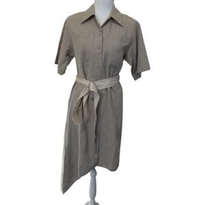 Ports 1961 Linen Blend Button Front Asymmetrical Dress Size 42